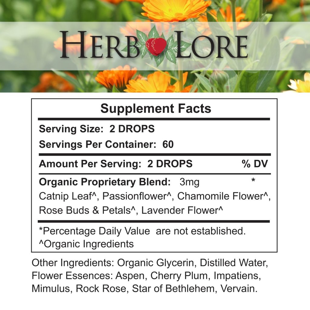 Herb Lore Teething Tincture Supplement Facts