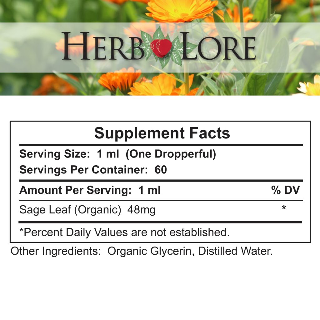 Herb Lore Sage Tincture Supplement Facts