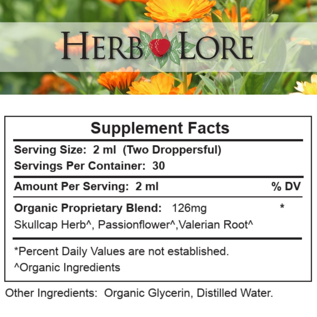 Herb Lore Goodnight Tincture Supplement Facts