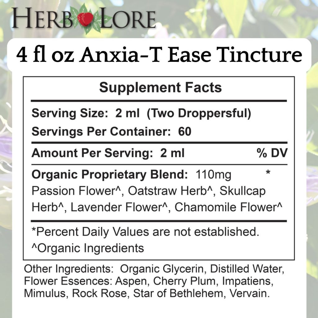 Herb Lore Anxia-T Tincture Alcohol Free 4 fl oz