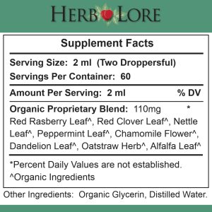 Herb Lore Pre-Conception Tincture Supplement Facts