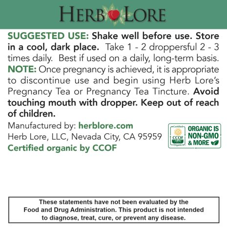 Organic Preconception Tincture Suggested Use Organic Preconception Tincture Suggested Use